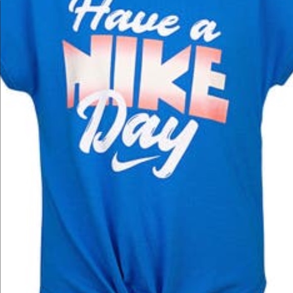 New Toddler Girl’s 'Have A Nike Day' Tie Front T-Shirt - Picture 2 of 3
